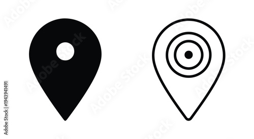 Free Download Location Pin Icons Set with Modern Design - Line and glyph icon set - Minimalist, flat icon, outline, glyph, linear, clipart, sticker - icon set - GFXLoad