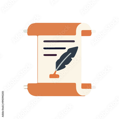 Scroll and Quill Icon