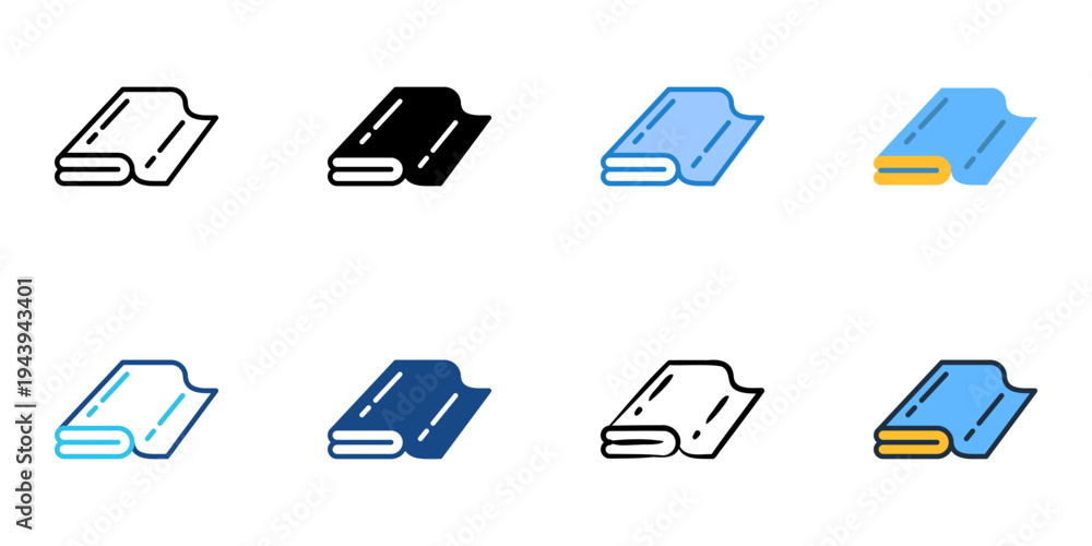 Naklejka premium Textiles icons set multiple style collection. Editable stroke