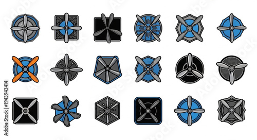 Aerial Drone Icons - A Collection of Top-Down Views.