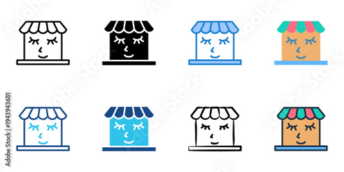 Beauty aisle icons set multiple style collection. Editable stroke 
