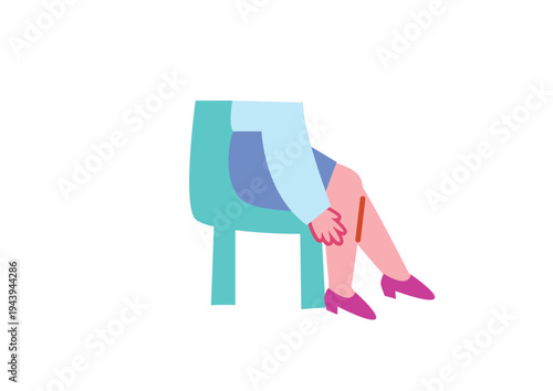 足のむくみを感じる女性のイラスト