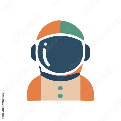 Astronaut Icon Flat Design
