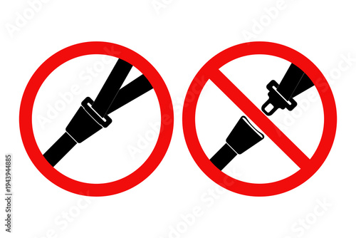 Seat belt sign, Seat belt warning sign, Fasten your seat belts. Flat vector illustration design