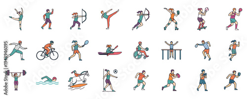 Diverse Sports Activity Icons Set