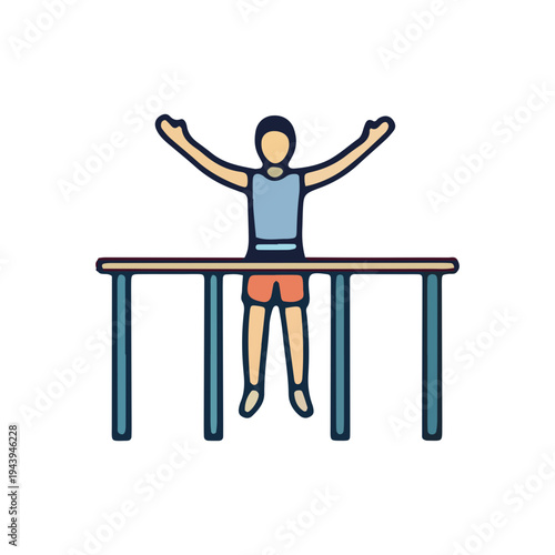 Gymnast on Parallel Bars