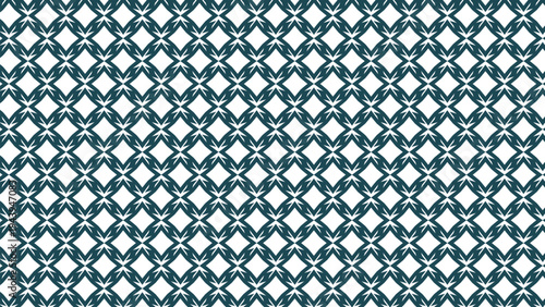 Islamic Geometric Seamless Pattern with Teal Star Lattice Design for Ramadan and Eid Backgrounds, Traditional Arabic Ornament for Textile and Decorative Packaging