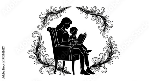 Woman reading to little child.