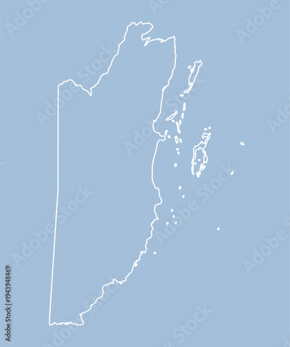 Vector outline map of Belize line border country