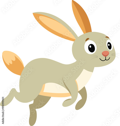 Cute Rabbit Bunny Vector Illustration.