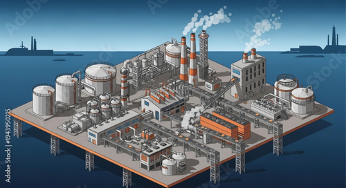 Offshore Oil Rig Platform.