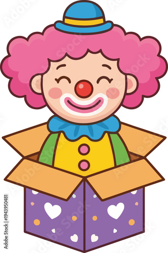 April fools day surprise boxes set with comic face. Illustration