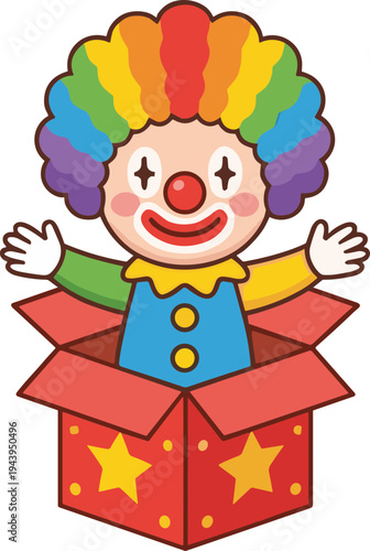 April fools day surprise boxes set with comic face. Illustration