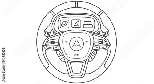 Steering Wheel Control Panel Closeup.