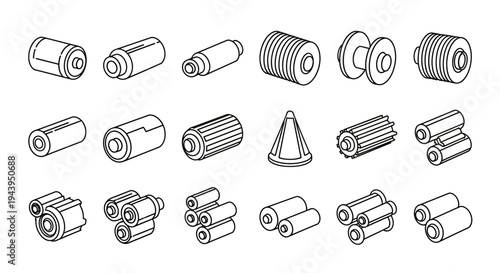 Collection of various metal fasteners.