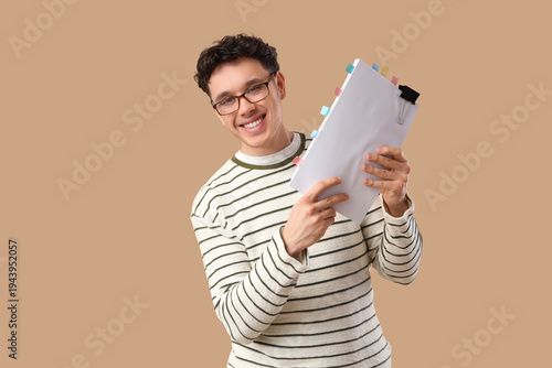 Male screenwriter with scen...