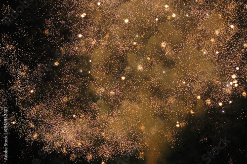 Fireworks in the night sky. Japanese hanabi taikai or firework display and show