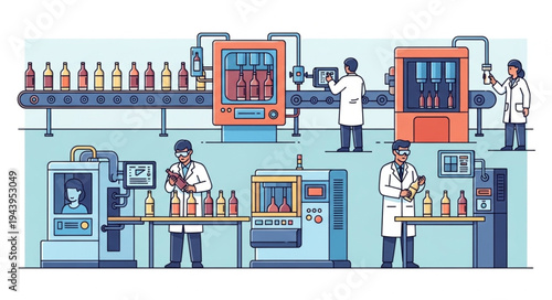 Pharmaceutical Factory Production Line Workers.