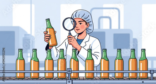 Quality Control Beer Factory Worker.