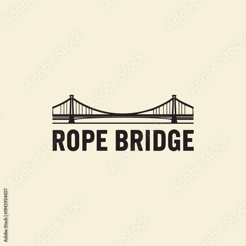 Minimalist Rope Bridge Logo Vector Graphic Design Illustration