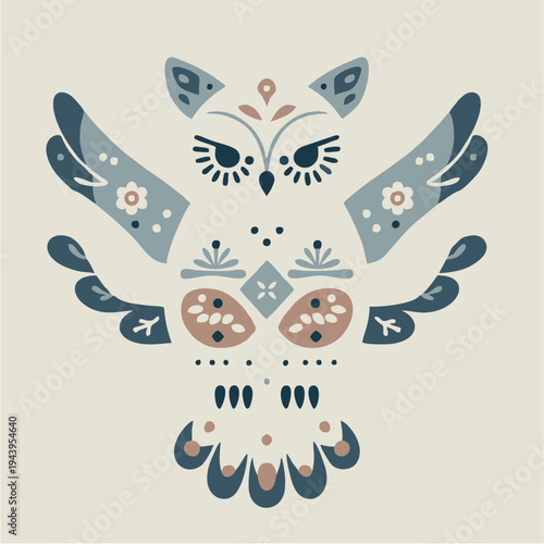 A cute black kitten character plays with a butterfly in this funny vector illustration featuring a domestic cat silhouette and a tiny heart design for a baby animal art card