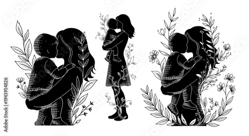 Silhouette of couple embracing each other.