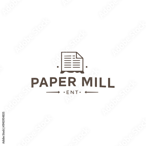 Paper Mill Entertainment Logo with Stylized Dripping Document Icon