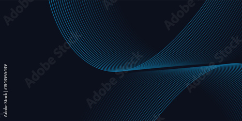 A dynamic and abstract digital design with flowing blue waveforms against a dark background,smooth, curving lines and dotted patterns that create a sense of movement and energy.
