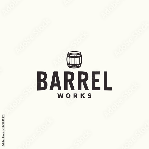 Modern Barrel Works Logo Design for Breweries and Distilleries