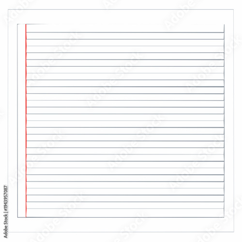 Lined paper with red margin for note-taking and writing