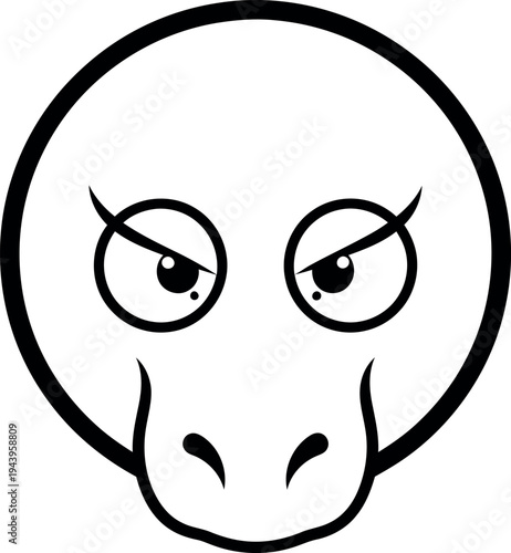 Angry face with slanted eyes and frowning mouth emoticon expression