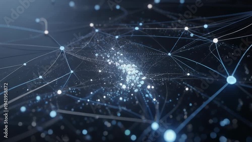 Wallpaper Mural Abstract digital network with glowing nodes and connecting lines illustrating data flow and technology concept Torontodigital.ca