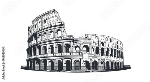 Ancient Roman Colosseum Architecture Landmark.