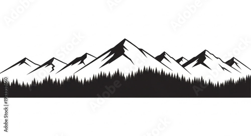 Snowy Mountain Range Landscape View.