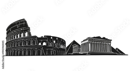 Colosseum Rome Ancient Architecture Landmark.