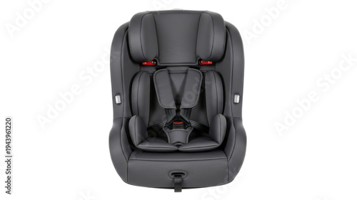 Dark grey child car seat with harness