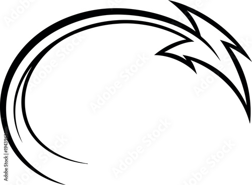 Black circular arrow with pointed end white symbol