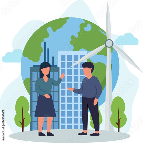 Illustration of ESG Concept with Environmental Social Governance Project