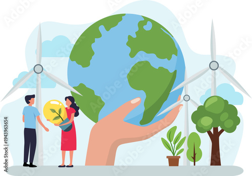 Illustration of ESG Concept with Environmental Social Governance Project