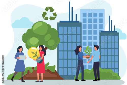 Illustration of ESG Concept with Environmental Social Governance Project