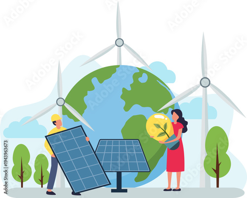 Illustration of ESG Concept with Environmental Social Governance Project