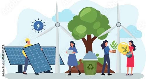 Illustration of ESG Concept with Environmental Social Governance Project