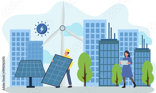 Illustration of ESG Concept with Environmental Social Governance Project
