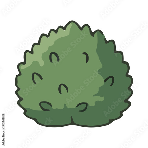 Cartoon Green Bush Isolated