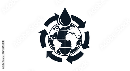 Eco Friendly Globe with Water Drop.