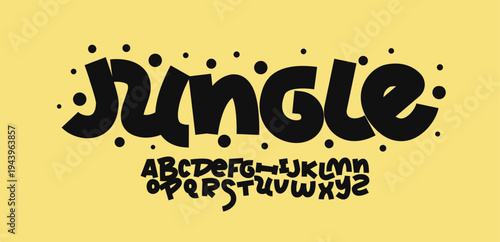 Fun Font Kid Logo Alphabet Playful Typography Whimsical Letter Set, Handdrawn Typographic Design for Carnival Title Text, Music Fest Poster Headline and Logotype. Funny Kids Fonts. Vector Typeface