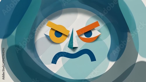 Animated Angry Face Morphing Video.