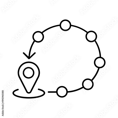 Route icon vector. Path Illustration sign. Direction symbol. Navigation logo. 