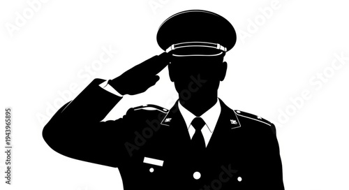 Soldier Saluting Military Man Uniform.