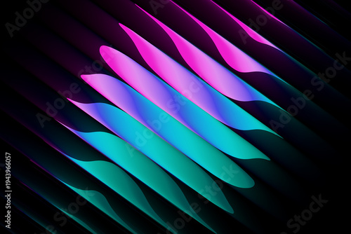 Abstract glass spheres with gradient blue patterns create a futuristic 3D background. Modern geometric shapes feature light reflections and digital texture for tech designs.